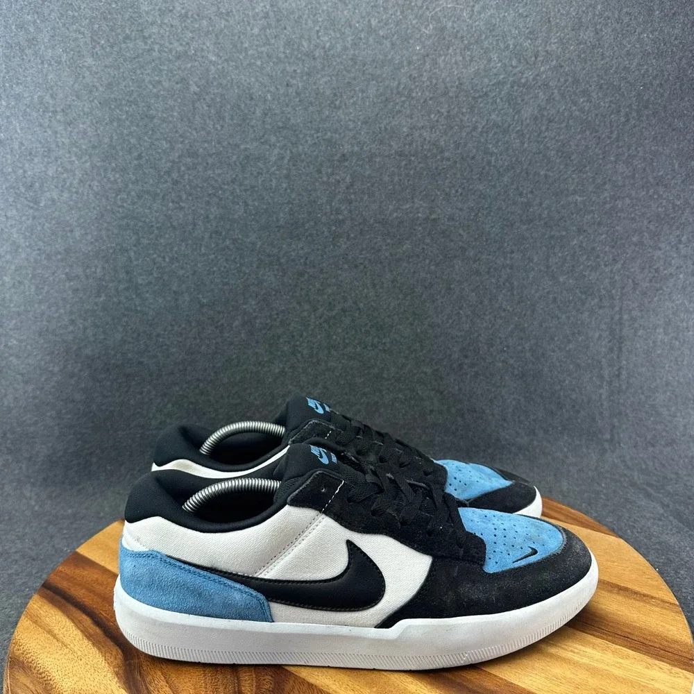 Nike SB Force 58 Suede Skate Shoes Black Blue White Mens Size 12 CZ2959-400